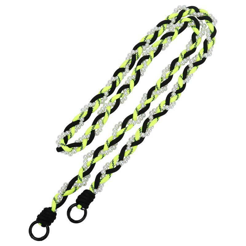 Obrazek Uniwersalna smycz na szyję do telefonu / na ramię Pearl-08, NEON YELLOW / ŻÓŁTY