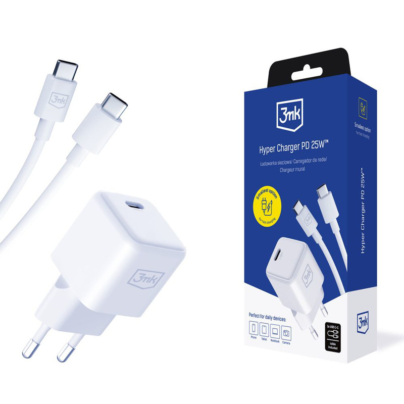 Obrazek 3MK ŁAD SIEC HYPER CHARGER 25W PD

Z KABLEM UBS-C/USB-C