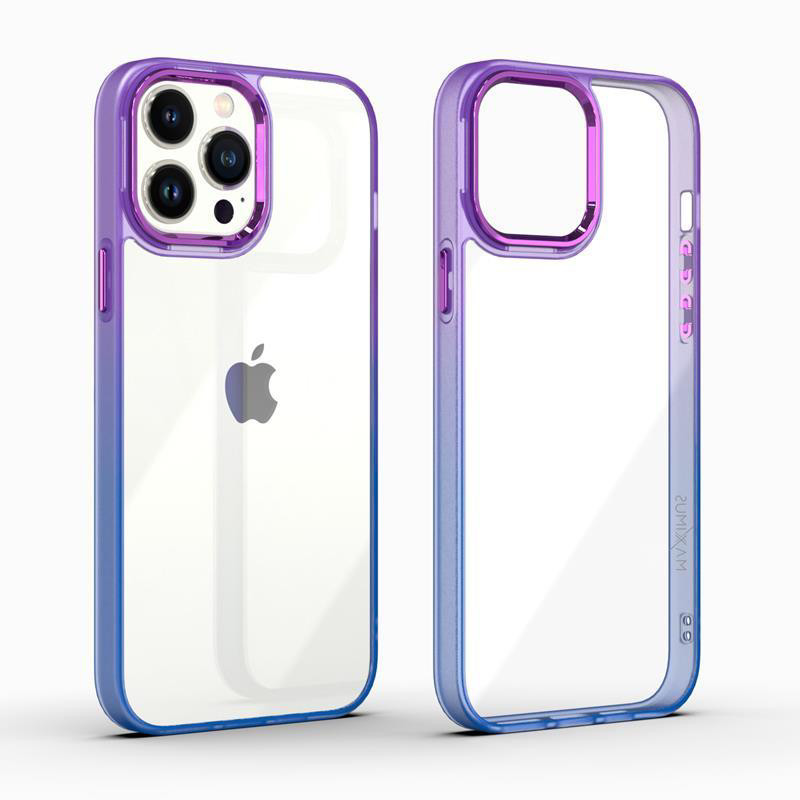 Obrazek MX RAINBOW IPHONE 14 PRO (6.1) PURPLE-BLUE / FIOLETOWO-NIEBIESKI