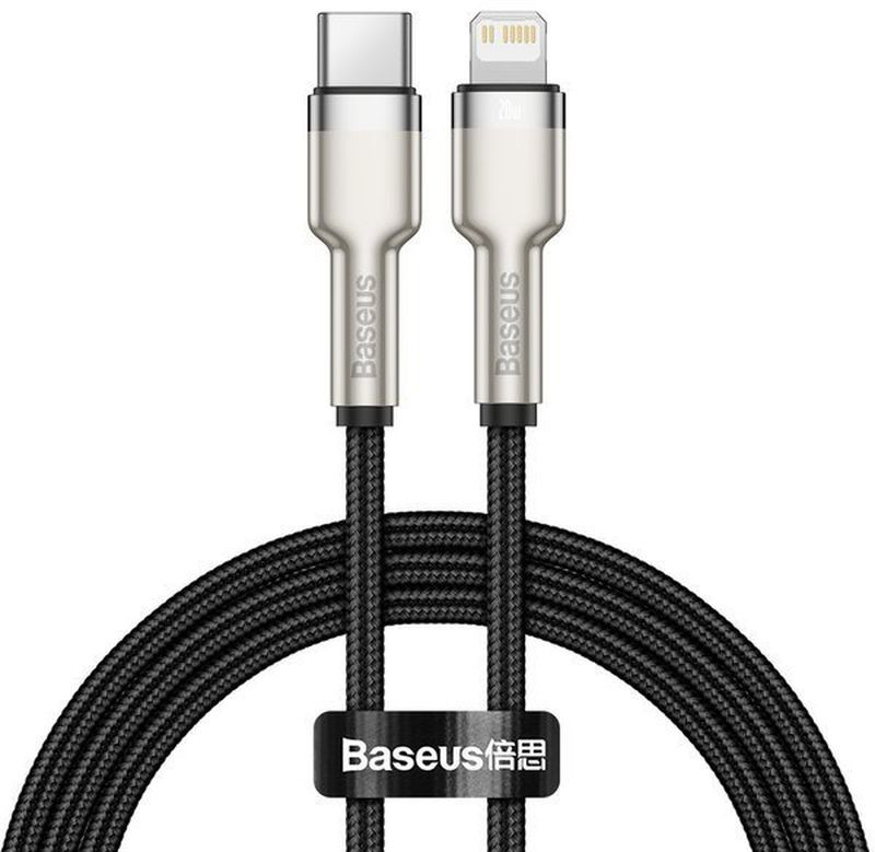 Obrazek KABEL BASEUS CAFULE METAL 20W 1M USB-C/LIGHTNING BLACK