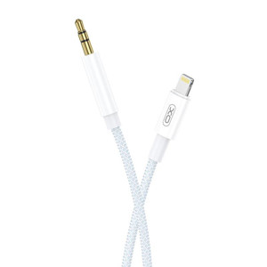 Obrazek XO kabel audio NB-R211A Lightning/Jack 1m biało-niebieski