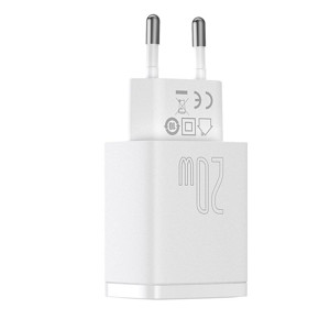 Obrazek Ładowarka sieciowa BASEUS COMPACT QC USB-USB-C 20W BIAŁA/WHITE