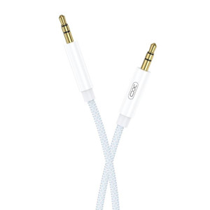 Obrazek XO kabel audio NB-R211C jack-jack 3,5mm biało-niebieski 1m