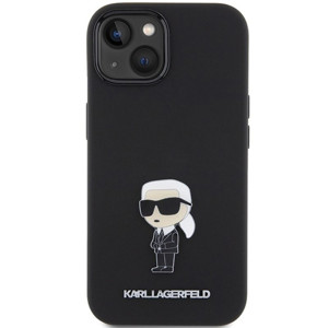 Obrazek KARL LAGERFELD IPHONE 15 PLUS IKONIK METAL PIN KLHCP15MSMHKNPK BLACK