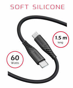 Obrazek KABEL SWISSTEN SOFT SILICONE USB-C/USB-C 1,5m 60W CZARNY