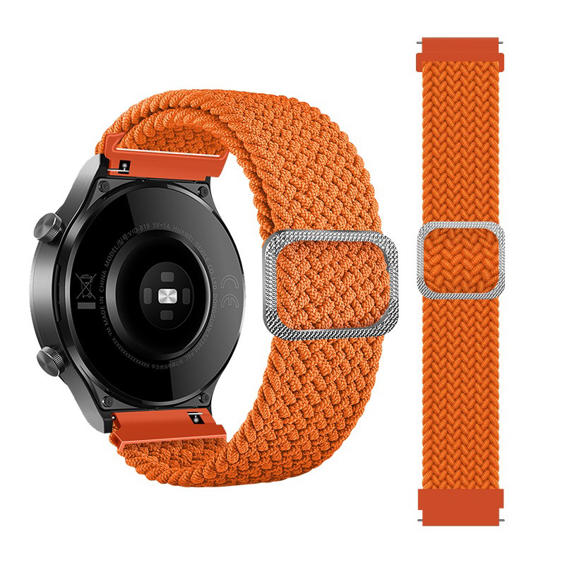 Obrazek Pleciony pasek do zegarka / smartwatch 20mm, ORANGE / POMARAŃCZOWY