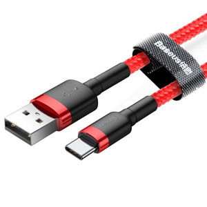 Obrazek KABEL BASEUS CAFULE USBforTYPE-C RED/RED 2A, 2M