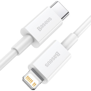 Obrazek KABEL BASEUS SUPERIOR SERIES 20W 1M USB-C/LIGHTNING WHITE