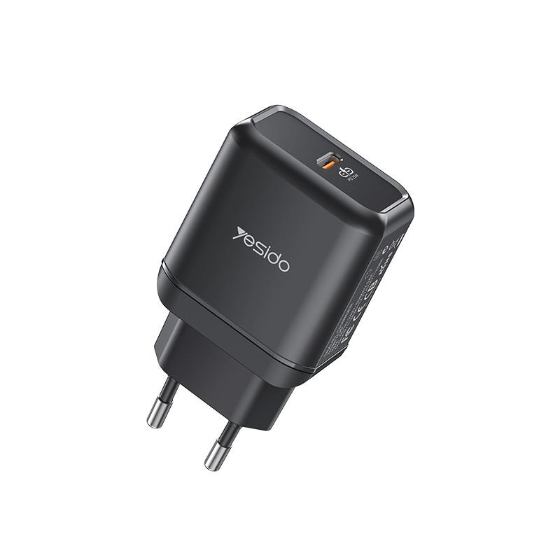 Obrazek Yesido ładowarka sieciowa YC29 PD 25W QC USB-C BLACK / CZARNY