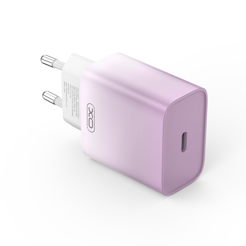 Obrazek XO ładowarka sieciowa CE18 PD 30W USB-C FIOLETOWO-BIAŁA