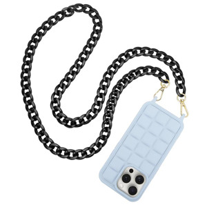 Obrazek Uniwersalna smycz do telefonu / na ramię Chain-09, BLACK / CZARNY