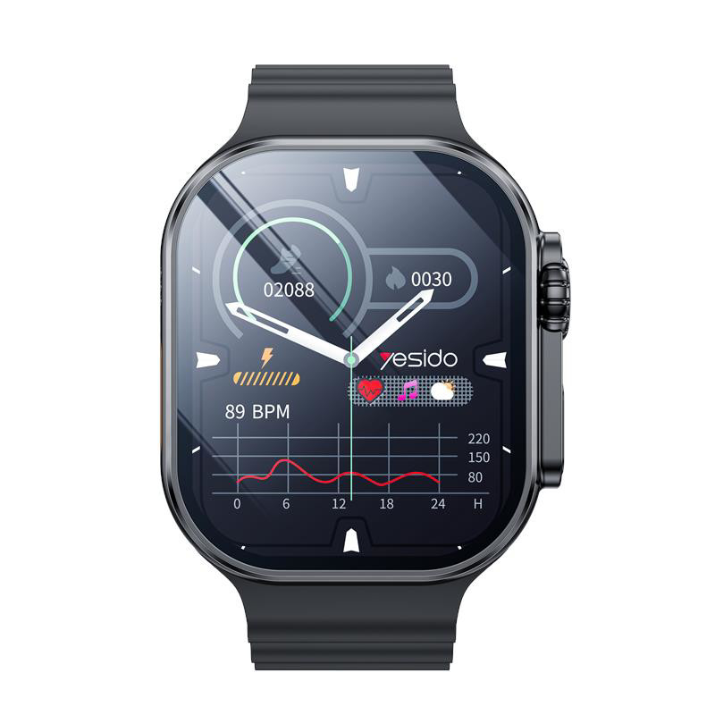 Obrazek Yesido IO27 Smartwatch BT5.0 +NFC 200mAh IPX5 (w zestawie 5 pasków) BLACK/CZARNY