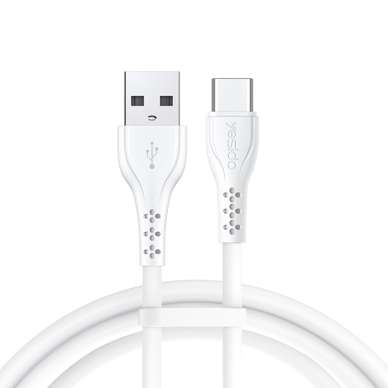 Obrazek Yesido Kabel CA71 USB-Type-C 3A (20szt.) 18W 1m, WHITE / BIAŁY