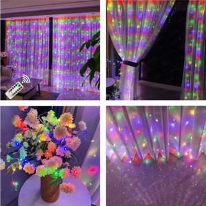 Obrazek Kurtyna Ledowa (100 lampek LED) 3m x 1m MULTICOLOR / WIELOKOLOROWY