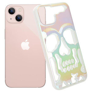 Obrazek ETUI SKULL IPHONE 14 HOLO WHITE / BIAŁY