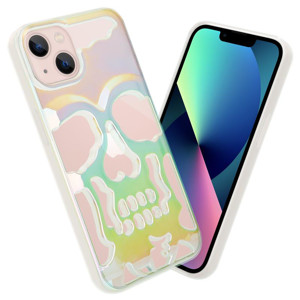 Obrazek ETUI SKULL IPHONE 12 HOLO WHITE / BIAŁY