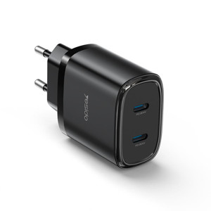 Obrazek Yesido ładowarka sieciowa YC54 PD 20W QC 2xUSB-C + Kabel 27W Type-C - Lightning 1m, BLACK / CZARNY