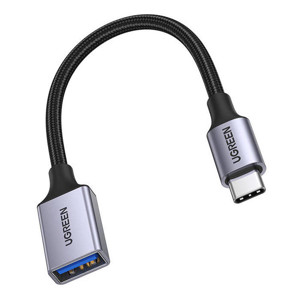 Obrazek Kabel USB C męski - USB żeński 3.0 OTG 0.15m Ugreen US378 - czarny