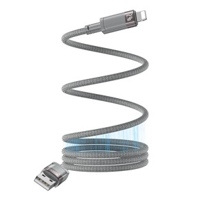 Obrazek Yesido magnetyczny Kabel CA174 12W USB-Lightning 1m 2.4A, GRAY / SZARY