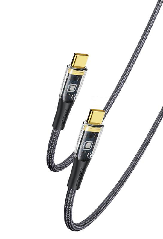 Obrazek Yesido Kabel CA103 PD 100W Type-C/Type-C 1.2m PVC 5A, BLACK / CZARNY