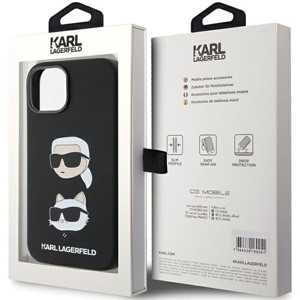 Obrazek KARL LAGERFELD IPHONE 15 PLUS KARL& CHOUPETTE HEAD KLHCP15MSDHKCNK BLACK