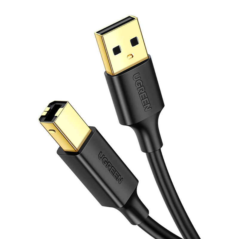 Obrazek Ugreen kabel USB Typ B do drukarki męski USB 2.0 męski 480 Mbps 2 m czarny