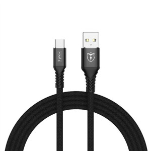 Obrazek KABEL T-PHOX JAGGER TYPE-C BLACK 2M 2.4A