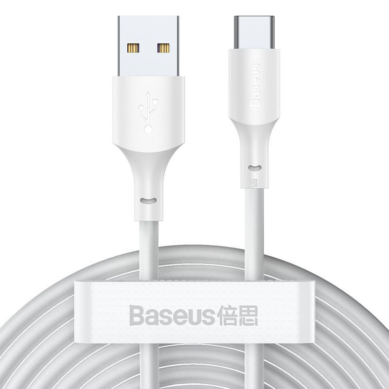 Obrazek KABEL BASEUS SIMPLE WISDOM USB/USB-C 40W 5A 1.5M WHITE 2-PACKS