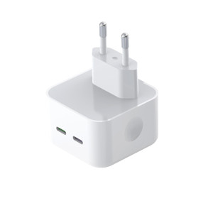 Obrazek XO ładowarka sieciowa L102 PD 35W 2x USB-C WHITE KABEL LIGHTNING