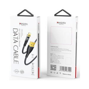 Obrazek Yesido Kabel CA104 12W USB-Lightning 1.2m PVC 2.4A, BLACK / CZARNY