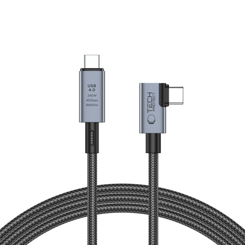 Obrazek TECH-PROTECT KABEL ULTRABOOST MAX L USB 4.0 8K 40GBPS UBS 240W 1,5M GREY