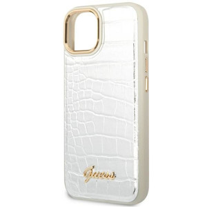 Obrazek GUESS IPHONE 14 PLUS CROCO COLLECTION GUHCP14MHGCRHS SREBRNY/SILVER