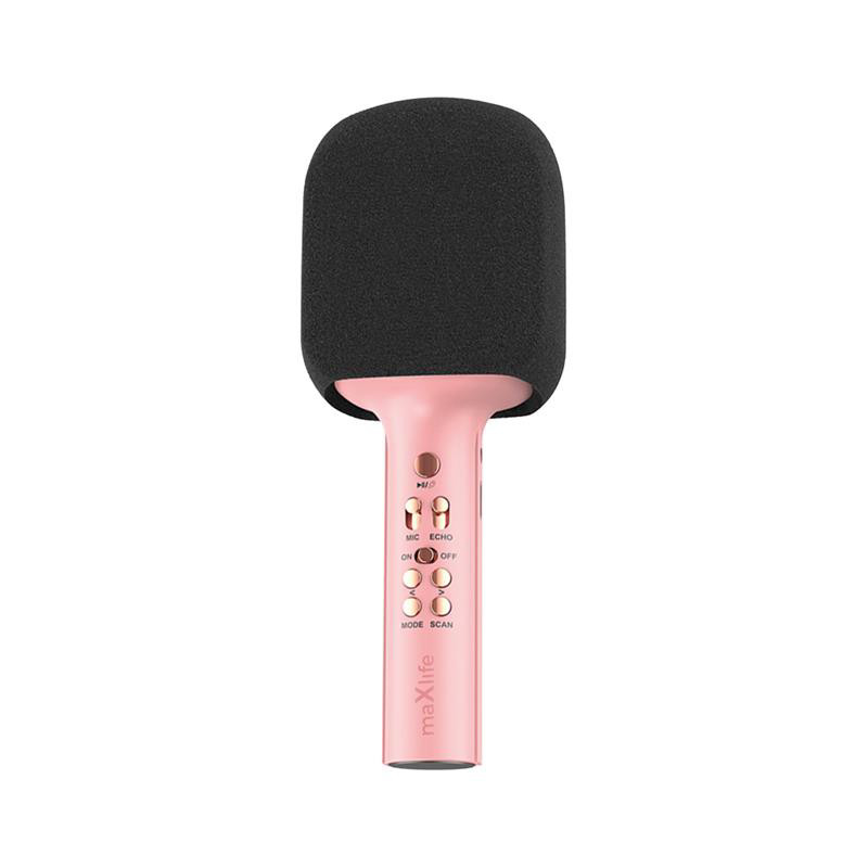 Obrazek Maxlife mikrofon z głośnikiem Bluetooth MXBM-600, PINK / RÓŻOWY