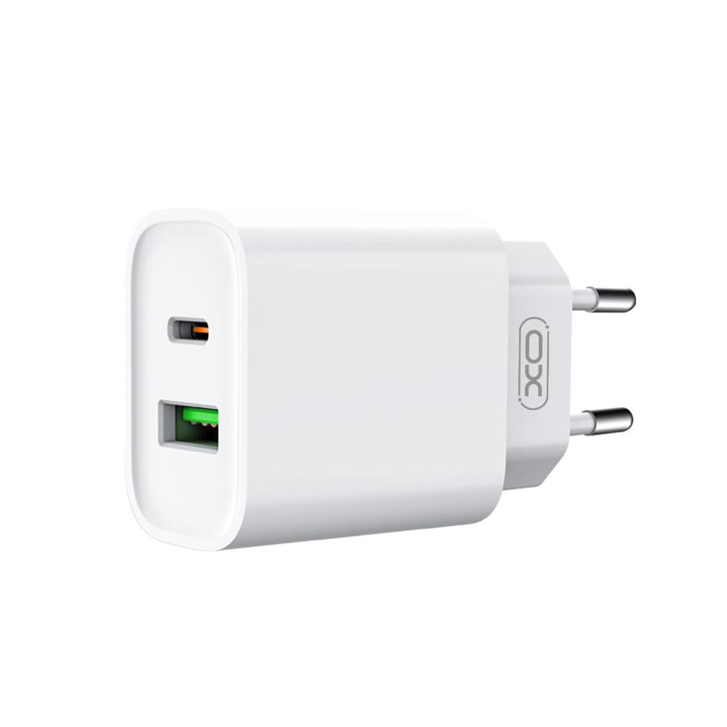 Obrazek XO ładowarka sieciowa CE02A PD 20W QC 3.0 18W BIAŁA + KABEL USB-C/USB-C