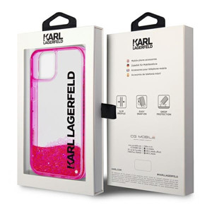 Obrazek KARL LAGERFELD IPHONE 14 PLUS LIQUID GLITTER ELONGATED LOGO KLHCP14MLCKVF