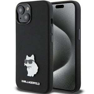 Obrazek KARL LAGERFELD IPHONE 15 PLUS CHOUPETTE METAL PIN KLHCP15MSMHCNPK BLACK