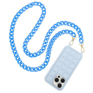 Obrazek Uniwersalna smycz do telefonu / na ramię Chain-09, BLUE / NIEBIESKI