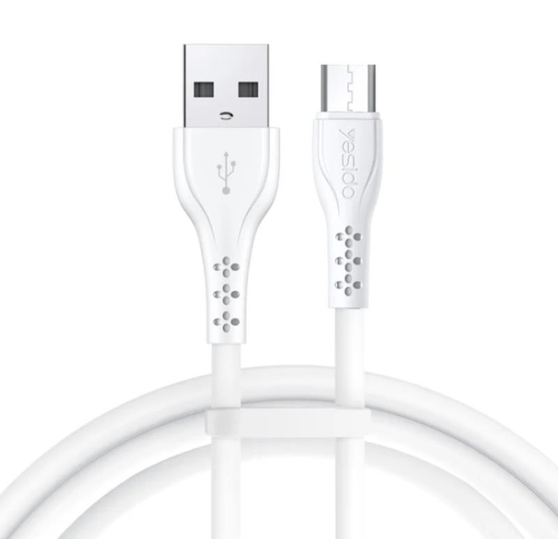 Obrazek Yesido Kabel CA71 USB-Micro 2A (20szt.) 1m, WHITE/BIAŁY