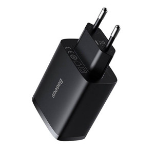 Obrazek Ładowarka sieciowa BASEUS COMPACT QUICK CHARGER 3xUSB 17W CZARNA/BLACK