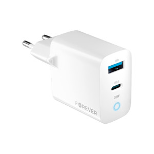 Obrazek Forever ładowarka sieciowa PD QC TC-06-20AC 1x USB-C 1x USB 20W biała
