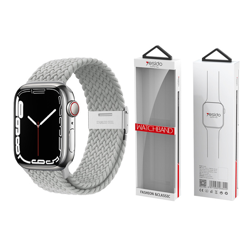 Obrazek Yesido WB23 Pleciony Pasek Apple Watch 42/44/45 SILVER/SREBRNY