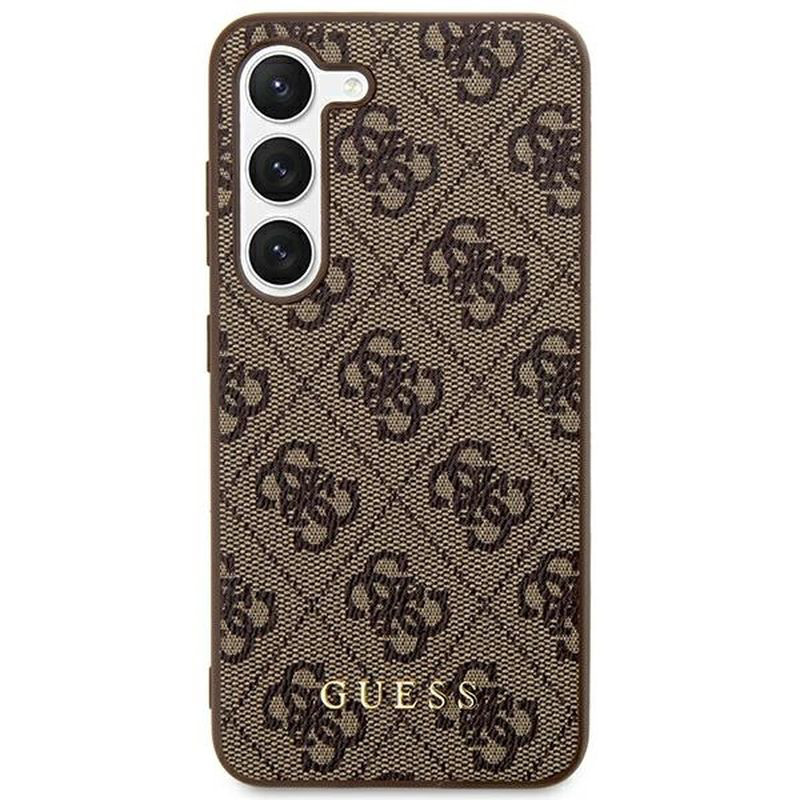 Obrazek GUESS SAMSUNG S24 PLUS GUHCS24MG4GFBR METAL GOLD LOGO BROWN