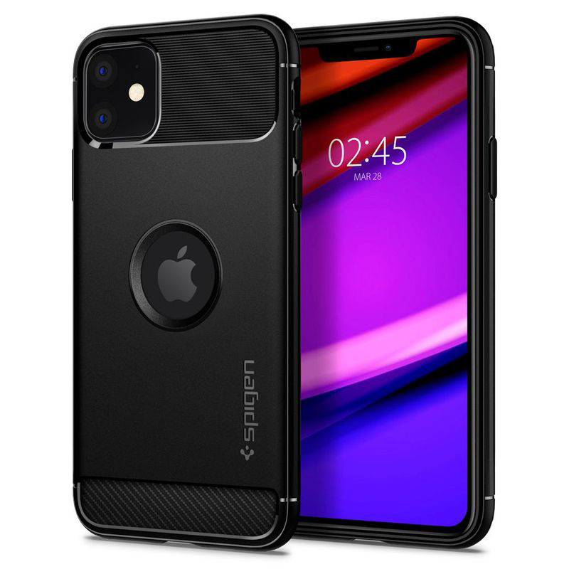 Obrazek SPIGEN RUGGED ARMOR iPHONE 11 MATTE BLACK