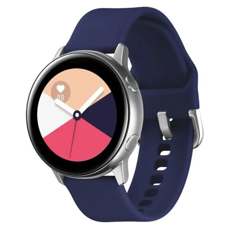 Obrazek SILIKONOWA OPASKA DO SMARTWATCH 20MM UNIWERSALNA, NAVY / GRANATOWY