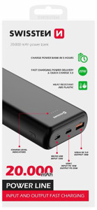 Obrazek POWERBANK SWISSTEN POWER LINE 20000 MAH 20W PD BLACK