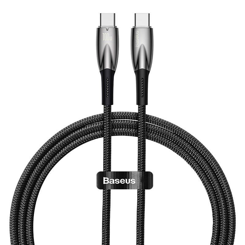 Obrazek KABEL BASEUS GLIMMER USB-C/USB-C 100W 1M BLACK