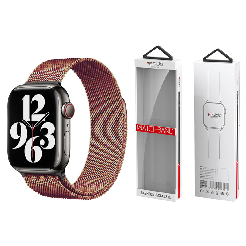 Obrazek Yesido WB22 magnetyczny Pasek Apple Watch ze Stali Nierdzewnej 42/44/45/49 ROSE GOLD