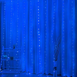 Obrazek Kurtyna Ledowa (300 lampek LED) 3m x 3m BLUE / NIEBIESKI