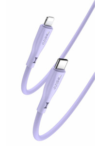 Obrazek Yesido Silikonowy Kabel CA151 PD 20W Type-C/Lightning 1m 3A, PURPLE/FIOLETOWY