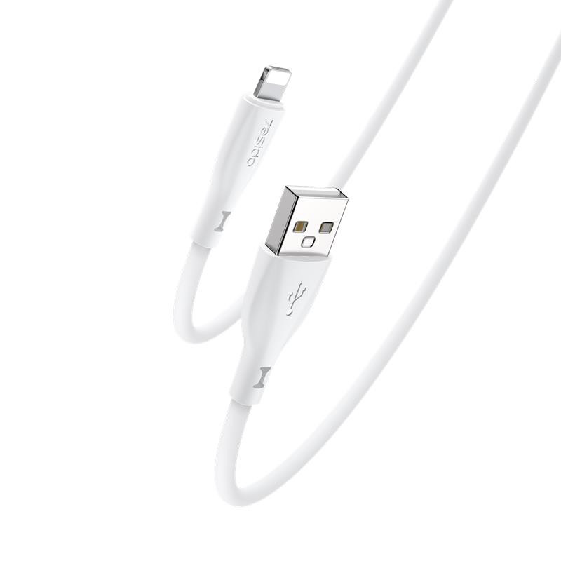 Obrazek Yesido Silikonowy Kabel CA119 12W USB-Lightning 1m 2.4A, WHITE / BIAŁY